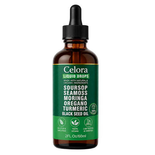 Soursop Bitters Liquid Drops 10 in 1 with Sea Moss, Moringa, Turmeric, Black Seed Oil, Oregano, Ashwagandha