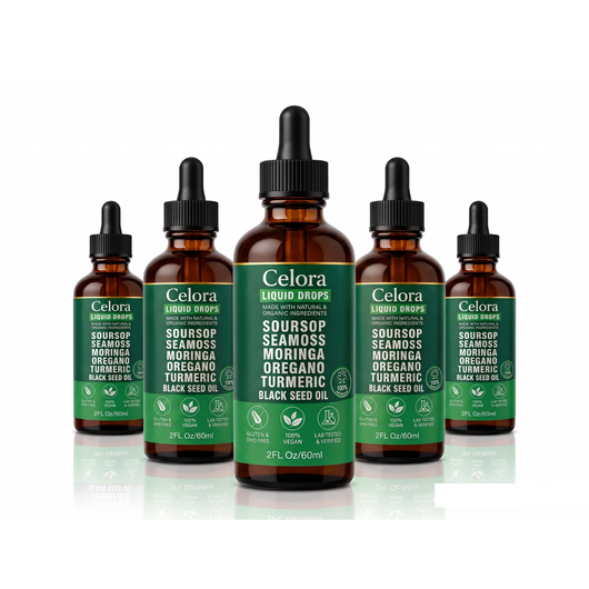 Soursop Bitters Liquid Drops 10 in 1 with Sea Moss, Moringa, Turmeric, Black Seed Oil, Oregano, Ashwagandha