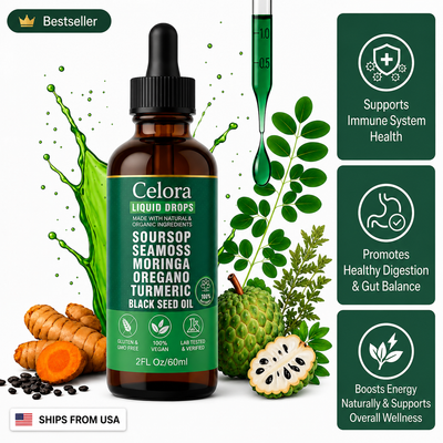 Soursop Bitters Liquid Drops 10 in 1 with Sea Moss, Moringa, Turmeric, Black Seed Oil, Oregano, Ashwagandha