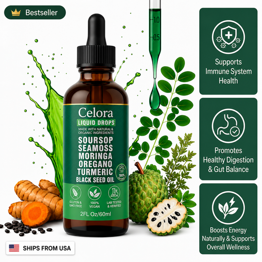 Soursop Bitters Liquid Drops 10 in 1 with Sea Moss, Moringa, Turmeric, Black Seed Oil, Oregano, Ashwagandha