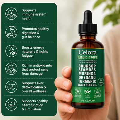Soursop Bitters Liquid Drops 10 in 1 with Sea Moss, Moringa, Turmeric, Black Seed Oil, Oregano, Ashwagandha