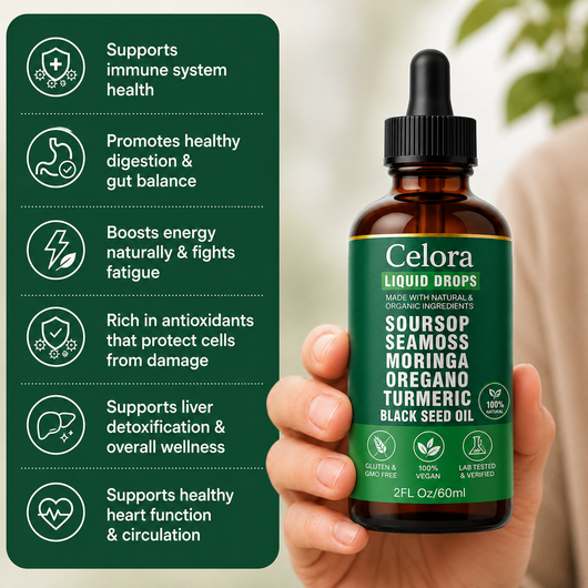 Soursop Bitters Liquid Drops 10 in 1 with Sea Moss, Moringa, Turmeric, Black Seed Oil, Oregano, Ashwagandha